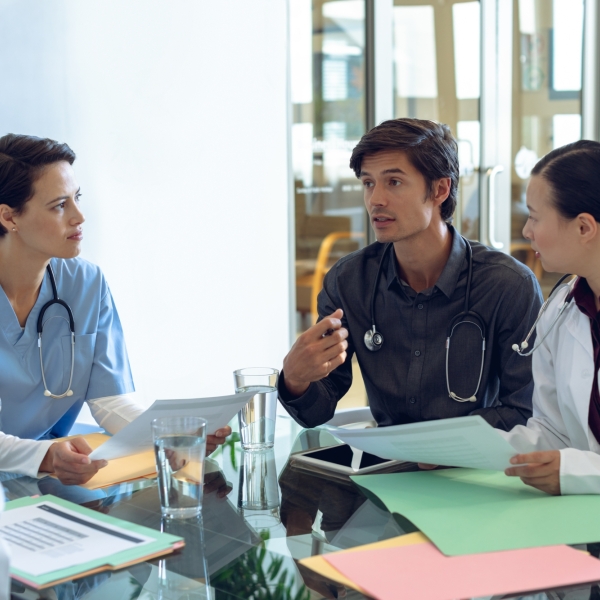 Doctors discussing data